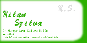 milan szilva business card
